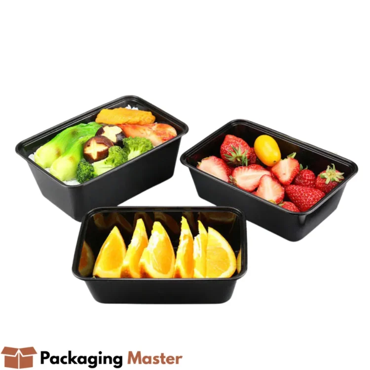 Microwave-Safe Black Plastic Food Container for Delivery – Packaging Master Pakistan