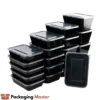 Durable Black Plastic Meal Container for Restaurants – Packaging Master Pakistan