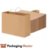 Multi purpose kraft paper bag with twisted rope handle by Packaging Master for retail and grocery use Multi purpose kraft paper bag with twisted rope handle by Packaging Master for retail and grocery use