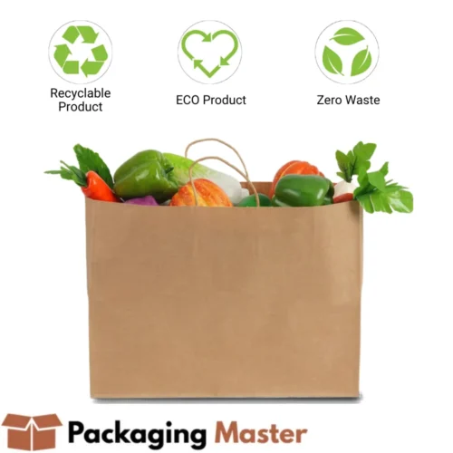 Kraft paper bag with twisted handle by Packaging Master for fruits and vegetables packaging