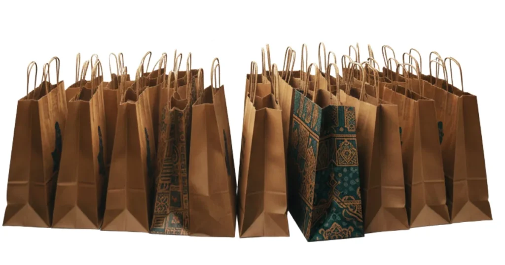 Eco-friendly custom paper bags in Pakistan designed for retail, bakery, grocery and wholesale packaging with durable and recyclable materials