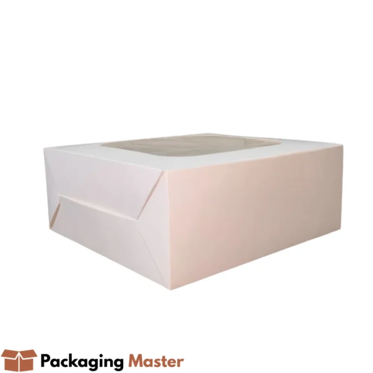 Premium cake packaging 7.5x7.5x3.5 window box for bakeries and home bakers in Pakistan