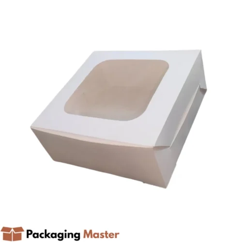 7.5x7.5x3.5 cake box with transparent window for premium bakery packaging Packaging Master