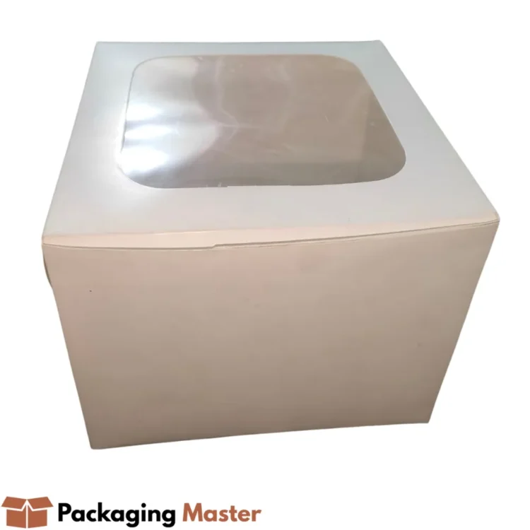 Cake box 8x8x6.5 with window for bakery packaging in Pakistan by Packaging Master