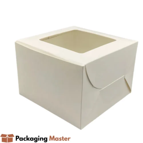 8x8x6.5 cake box with transparent window for premium bakery packaging Packaging Master