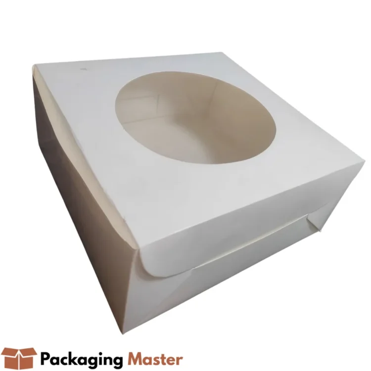 Premium cake packaging 10x10x4.5 window box for bakeries and home bakers in Pakistan