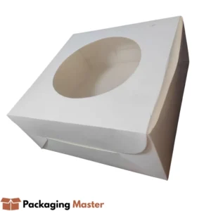 Food safe cake box 10x10x4.5 with window for wholesale bakery packaging Packaging Master