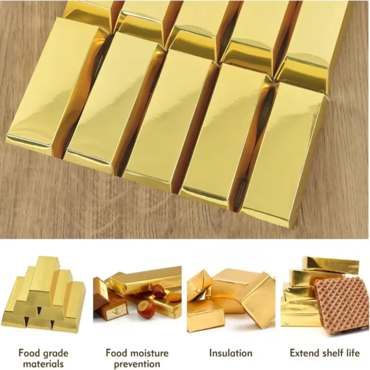 Premium chocolate packaging wrappers suitable for commercial brands in Pakistan.