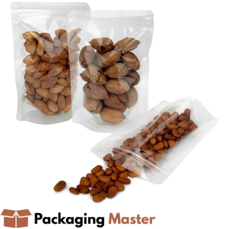 Transparent zip lock stand up bag by Packaging Master for airtight storage