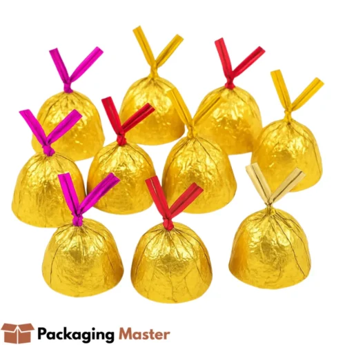 Metallic twist ties for candy and chocolate packaging in Pakistan used for bakery sweets and gift wrapping