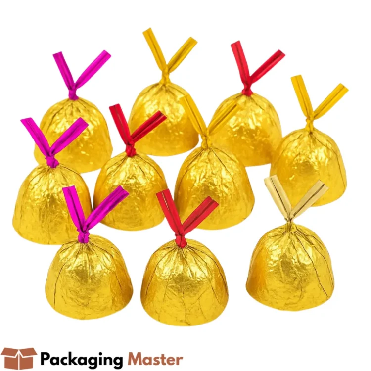 Metallic twist ties for candy and chocolate packaging in Pakistan used for bakery sweets and gift wrapping