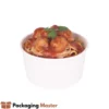 Disposable white paper bowls for food packaging and takeaway services Disposable white paper bowls for food packaging and takeaway services