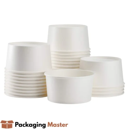 Food-grade white paper bowls for soups, salads and takeaway meals