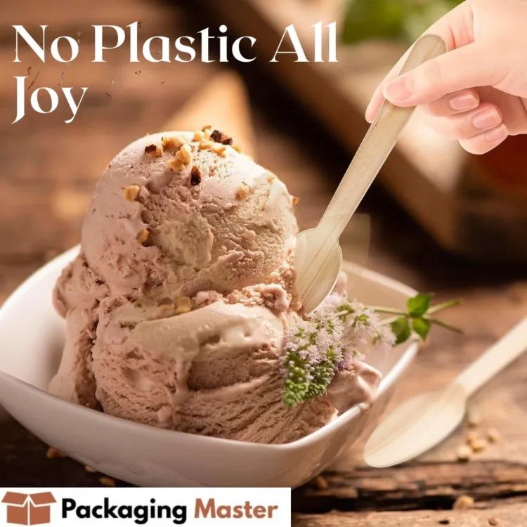 Eco friendly biodegradable disposable wooden spoons for sustainable food packaging Eco friendly biodegradable disposable wooden spoons for sustainable food packaging
