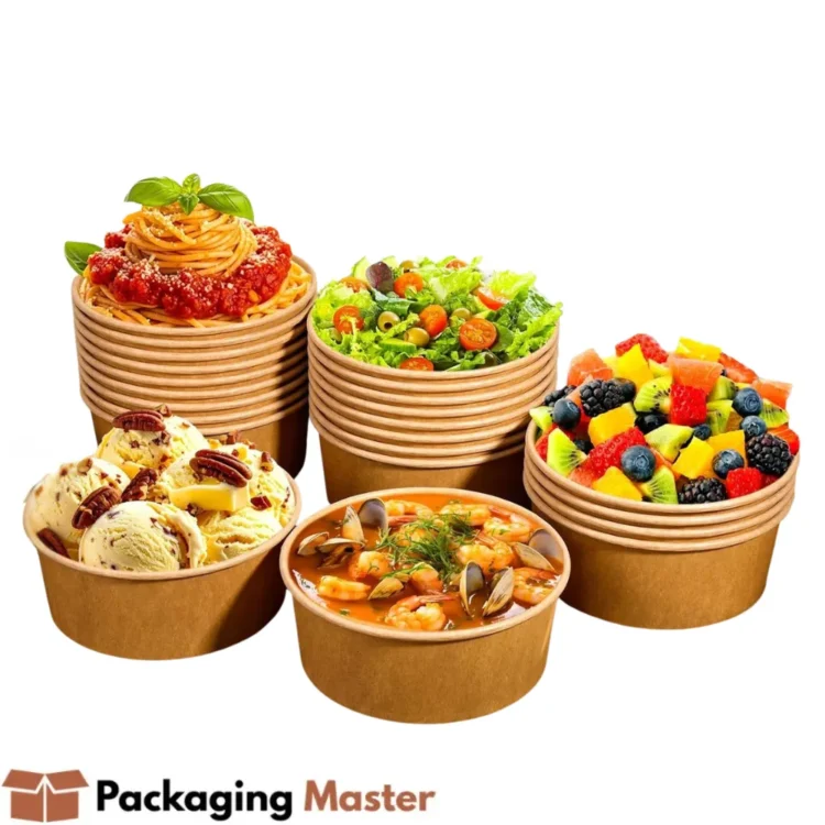 Disposable food grade kraft bowls in Pakistan for salads and cold meal packaging Disposable food grade kraft bowls in Pakistan for salads and cold meal packaging