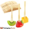 Mini wooden cocktail fruit forks for appetizers, olives, fruit platters, and party catering – Packaging Master Pakistan. Mini wooden cocktail fruit forks for appetizers, olives, fruit platters, and party catering – Packaging Master Pakistan.