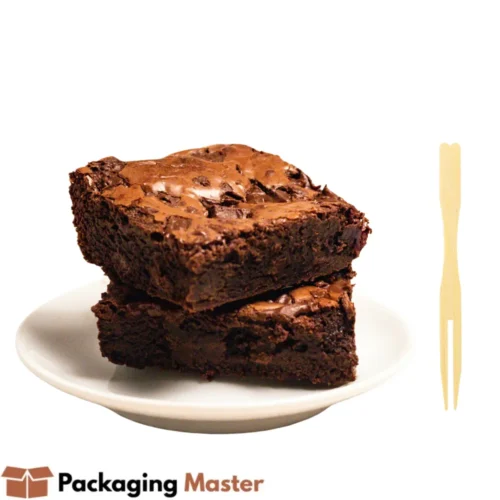Eco-friendly wooden dessert forks for cakes, pastries, brownies, cookies, and sweet treats – Packaging Master.