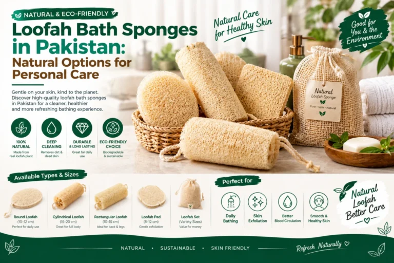 Natural loofah bath sponges in Pakistan for personal care, skin exfoliation, daily bathing and eco-friendly body care
