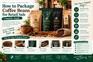 How to package coffee beans for retail sale using valve pouches, airtight seals and food-grade packaging to preserve freshness and flavor